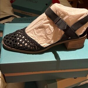 TOMS Women's Black Woven Mules